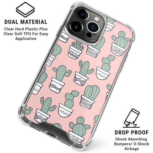 Pink Cactus iPhone 16 Pro Max Clear Case