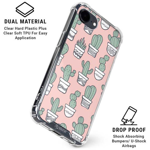 Pink Cactus iPhone 16e Clear Case