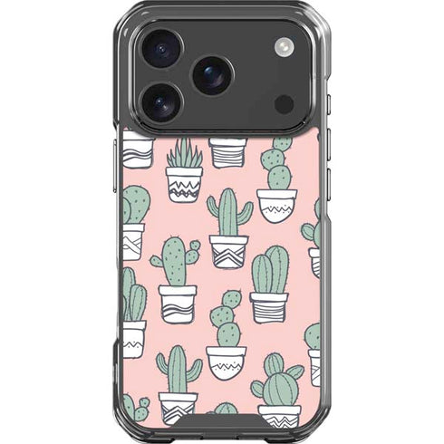 Pink Cactus iPhone 17 Pro Clear Case