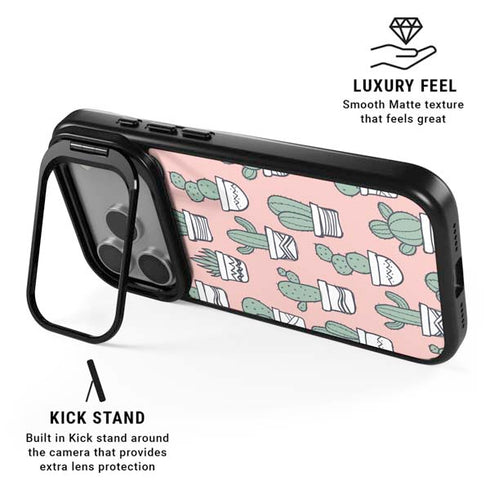 Pink Cactus iPhone 17 Pro Kickstand Case