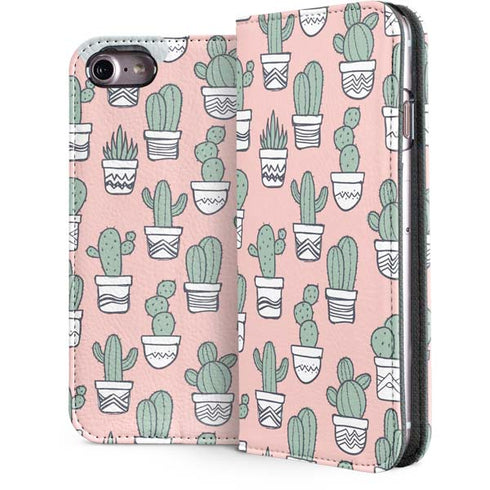 Pink Cactus iPhone 7 Folio Case