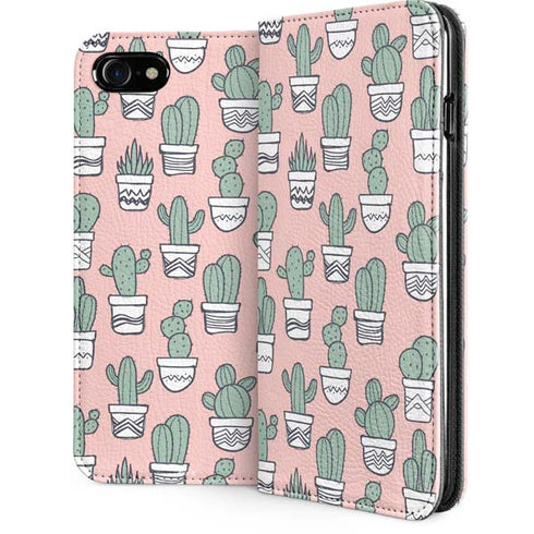 Pink Cactus iPhone SE (2nd & 3rd Gen) Folio Case