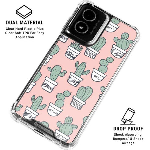Pink Cactus Moto G Power 5G (2024) Clear Case