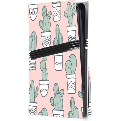 Pink Cactus PS5 Pro Disk Console Skin