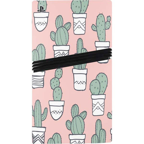 Pink Cactus PS5 Pro Disk Console Skin