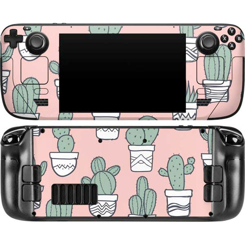 Pink Cactus Steam Deck Handheld Gaming Computer Skin