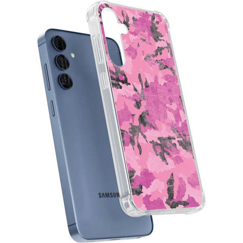 Pink Camouflage Galaxy A55 5G Clear Case