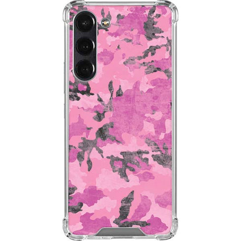 Pink Camouflage Galaxy S24 FE Clear Case