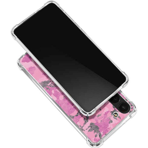 Pink Camouflage Galaxy S24 FE Clear Case