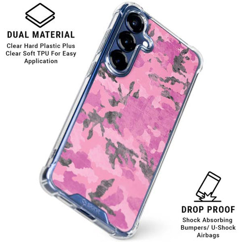Pink Camouflage Galaxy S25 Plus Clear Case