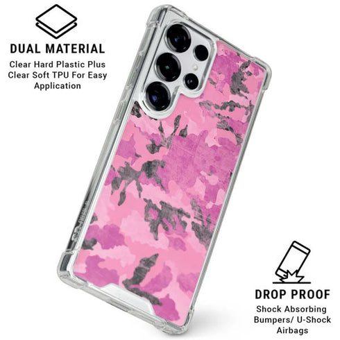 Pink Camouflage Galaxy S25 Ultra Clear Case