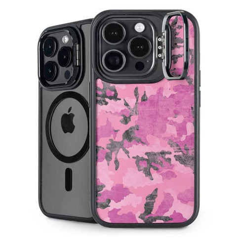 Pink Camouflage iPhone 14 Pro Kickstand Case