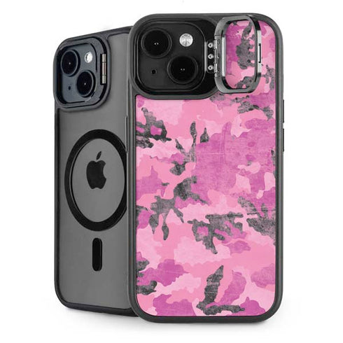Pink Camouflage iPhone 15 Plus Kickstand Case