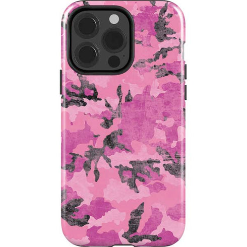 Pink Camouflage iPhone 15 Pro Impact Case