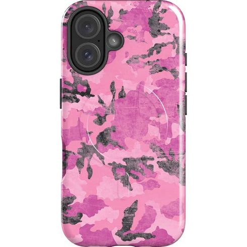 Pink Camouflage iPhone 16 Magsafe Impact Case