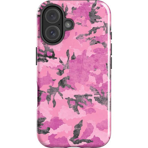 Pink Camouflage iPhone 16 Plus Impact Case