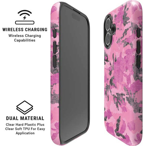 Pink Camouflage iPhone 16 Plus Magsafe Impact Case