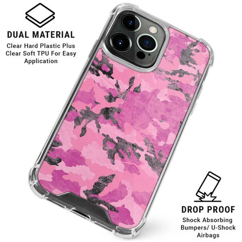 Pink Camouflage iPhone 16 Pro Clear Case