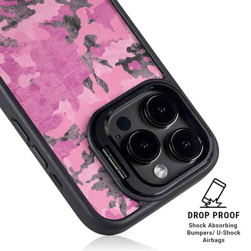 Pink Camouflage iPhone 16 Pro Kickstand Case