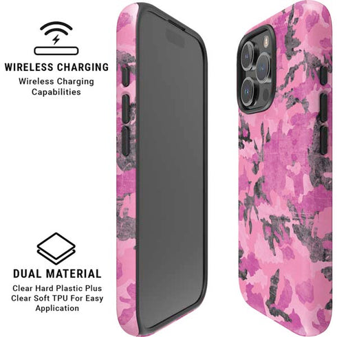 Pink Camouflage iPhone 16 Pro Magsafe Impact Case