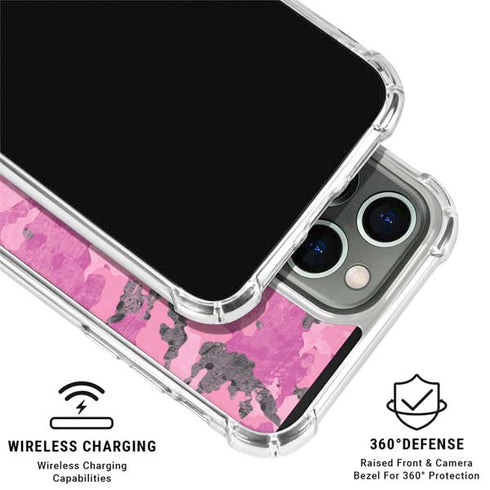 Pink Camouflage iPhone 16 Pro Max Clear Case