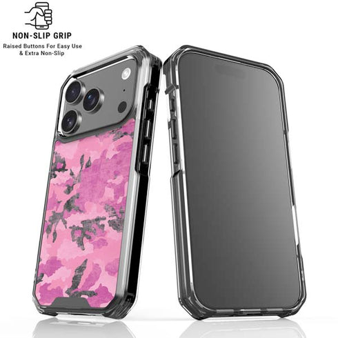 Pink Camouflage iPhone 18 Pro Clear Case