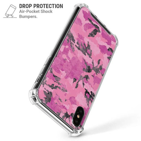 Pink Camouflage iPhone X/XS Clear Case