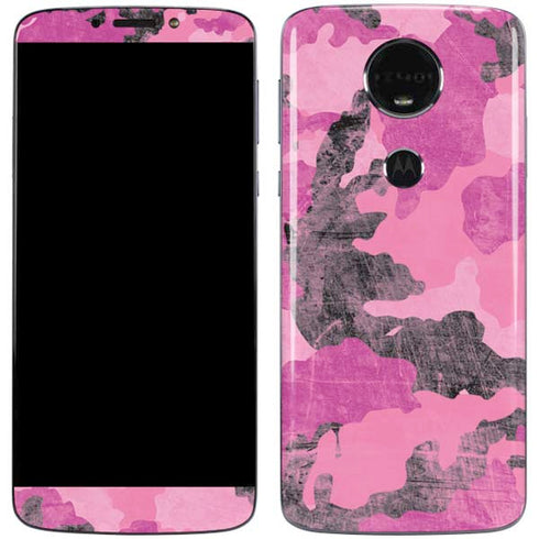 Pink Camouflage Moto E5 Plus Skin