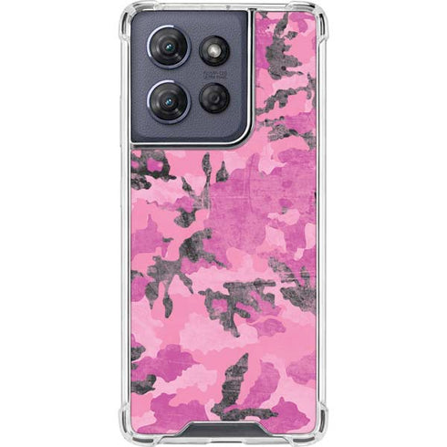 Pink Camouflage Moto G 5G (2025) Clear Case