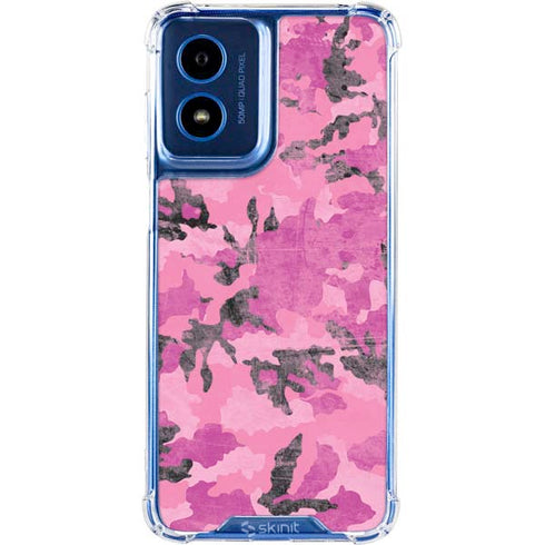 Pink Camouflage Moto G 5G (2024) Clear Case