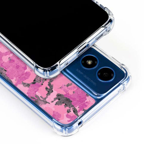 Pink Camouflage Moto G 5G (2024) Clear Case