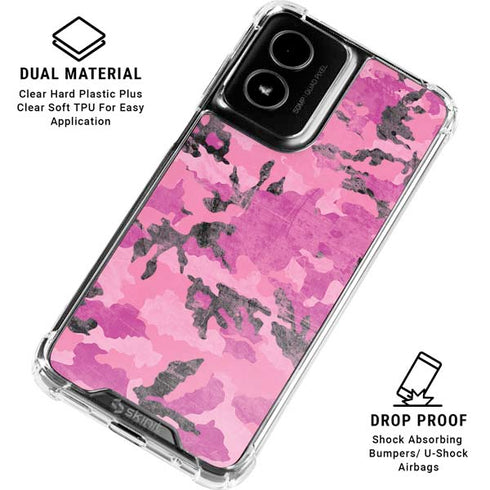 Pink Camouflage Moto G Power 5G (2024) Clear Case