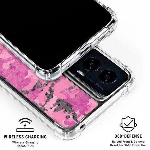 Pink Camouflage Moto G Power 5G (2024) Clear Case