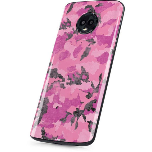 Pink Camouflage Moto G6 Skin