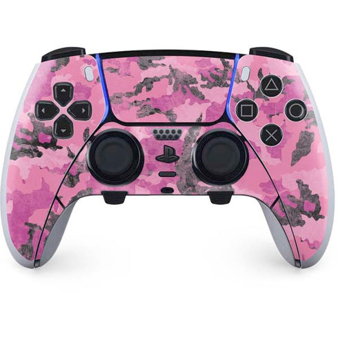 Pink Camouflage PS5 DualSense Edge Pro Controller Skin