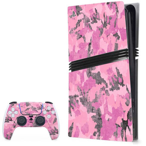 Pink Camouflage PS5 Pro Bundle Skin