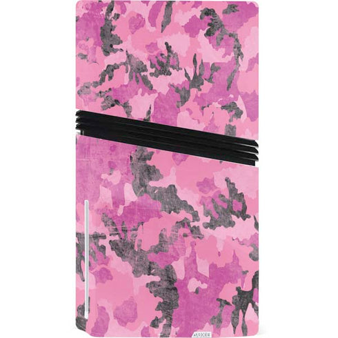 Pink Camouflage PS5 Pro Disk Console Skin