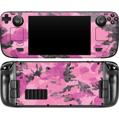 Pink Camouflage Steam Deck Handheld Gaming Computer OLED Skin
