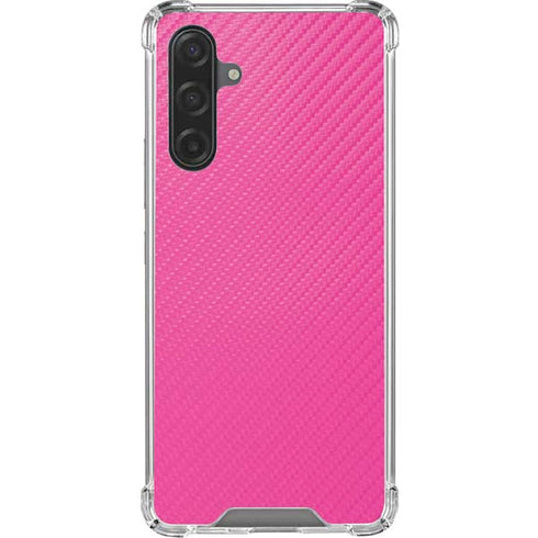 Pink Carbon Fiber Specialty Texture Material Galaxy A17 Clear Case