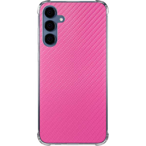 Pink Carbon Fiber Specialty Texture Material Galaxy A35 5G Clear Case