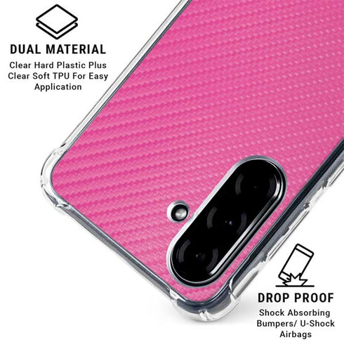 Pink Carbon Fiber Specialty Texture Material Galaxy A36 5G Clear Case