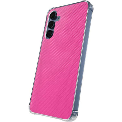 Pink Carbon Fiber Specialty Texture Material Galaxy A55 5G Clear Case