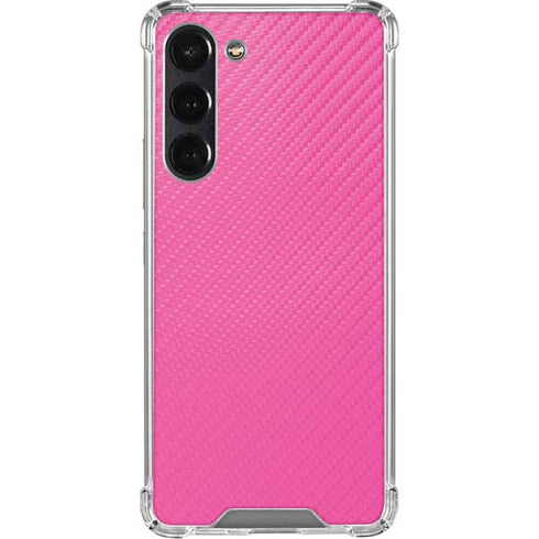 Pink Carbon Fiber Specialty Material Galaxy S23 Plus Clear Case