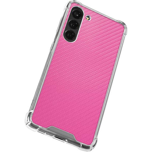 Pink Carbon Fiber Specialty Material Galaxy S23 Plus Clear Case