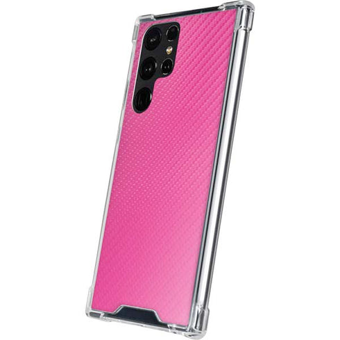 Pink Carbon Fiber Specialty Material Galaxy S23 Ultra Clear Case