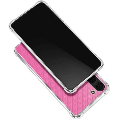 Pink Carbon Fiber Specialty Texture Material Galaxy S24 FE Clear Case