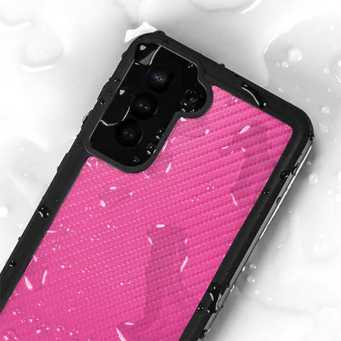 Pink Carbon Fiber Specialty Texture Material Galaxy S24 Plus Waterproof Case