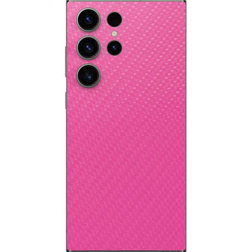 Pink Carbon Fiber Specialty Texture Material Galaxy S25 Ultra Skin