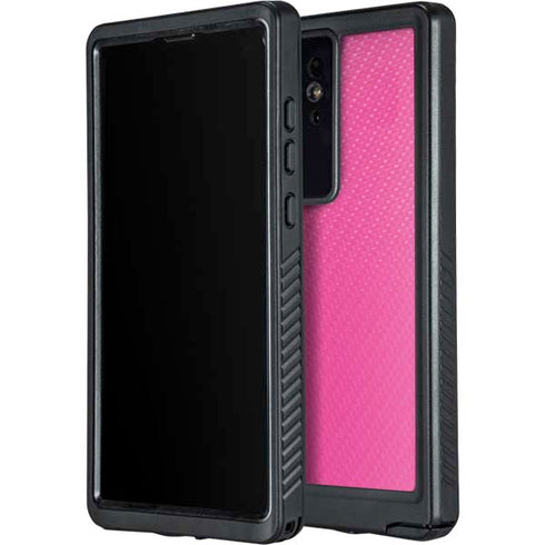Pink Carbon Fiber Specialty Texture Material Galaxy S24 Ultra Waterproof Case