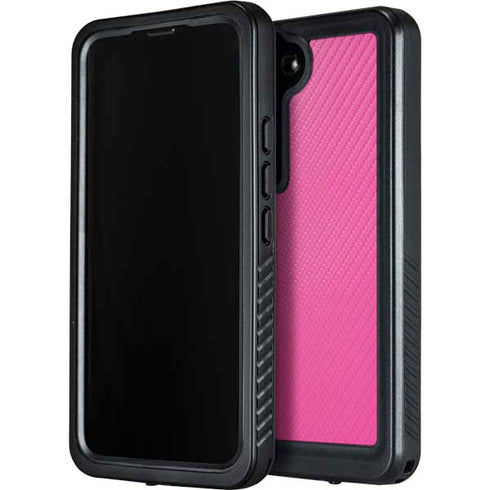Pink Carbon Fiber Specialty Texture Material Galaxy S24 Waterproof Case